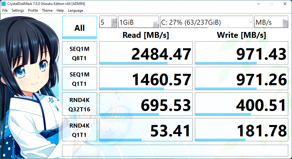 Đo tốc độ đọc ghi của SSD đi kèm ASUS VivoBook X515JA